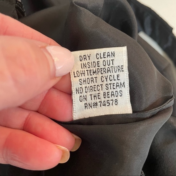 Cache Dress Y2K Black Sheer Chiffon Silk Beaded Whimsigoth Fairy Ethereal Size 2 - Picture 14 of 15